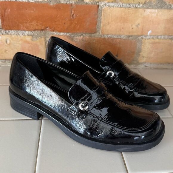 Naturalizer Mia Black Genuine Patent Leather Loafer Slip on Women's size 6.5 - Picture 3 of 14